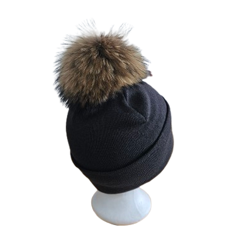 Fellwechsel Bommel Marderhund mit Druckknopf
