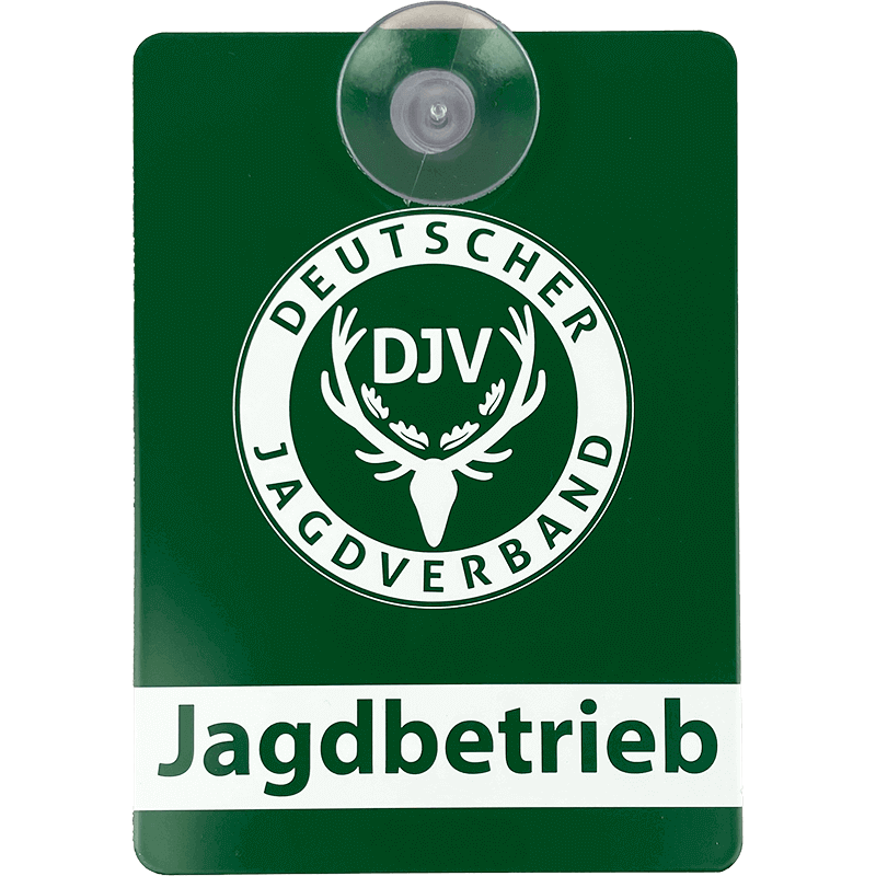 DJV-Autoschild "Jagdbetrieb" (Aluminium)