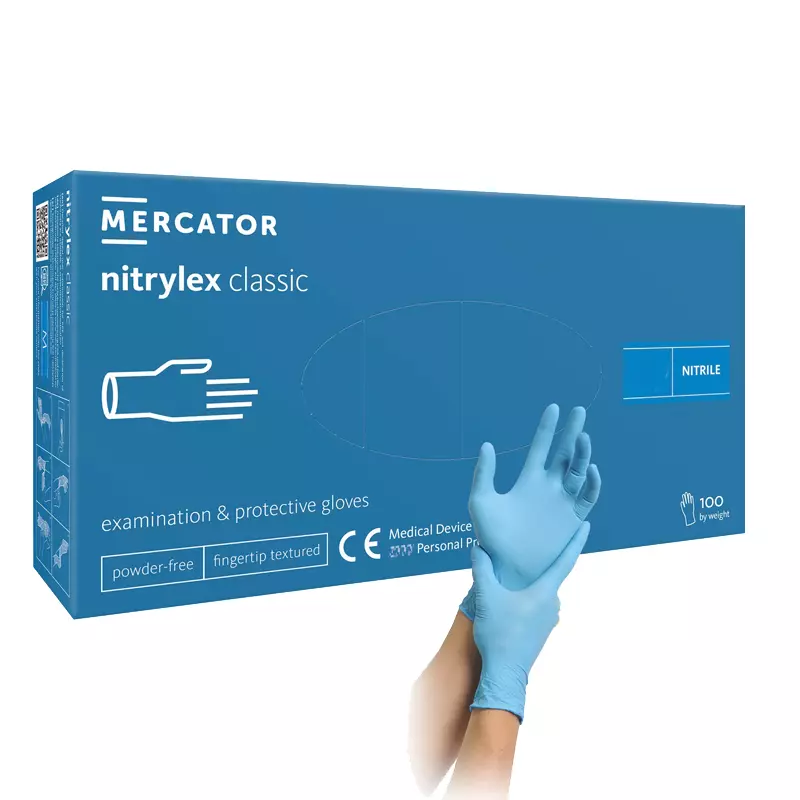Nitril-Einweghandschuhe (100 Stück, blau)