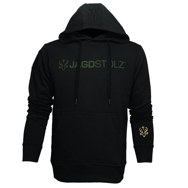 Jagdstolz Hoodie Schwarz Logo Green