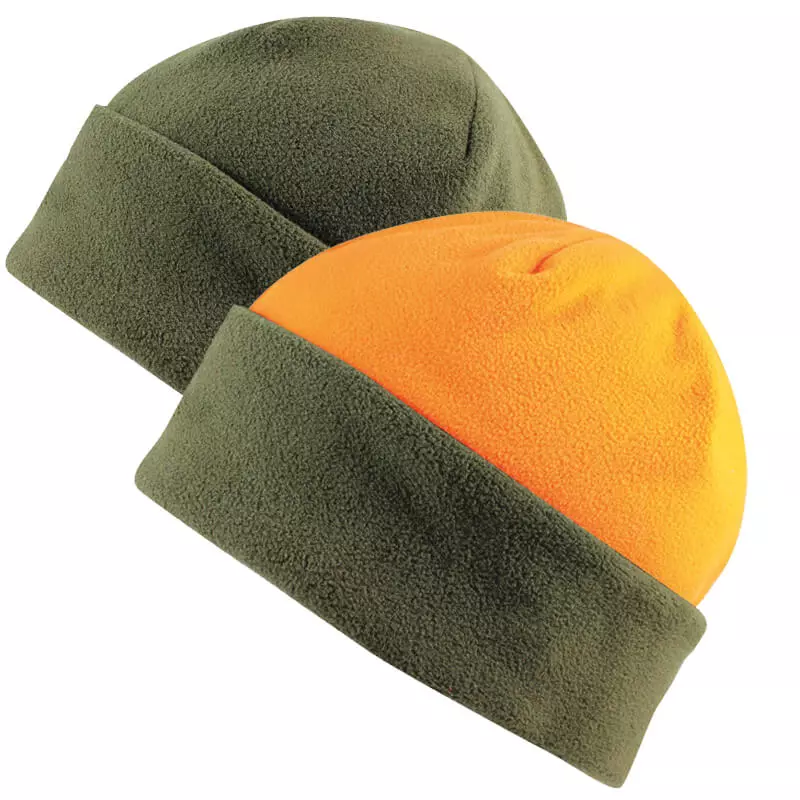 Wende-Fleecemütze orange/oliv
