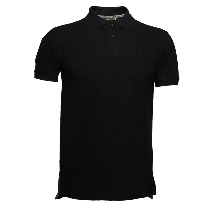 Jagdstolz Poloshirt schwarz mit Patch-Applikation