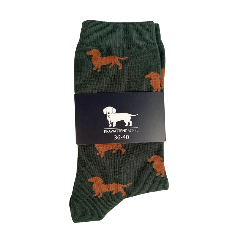 Krawattendackel Socken Dackel grün