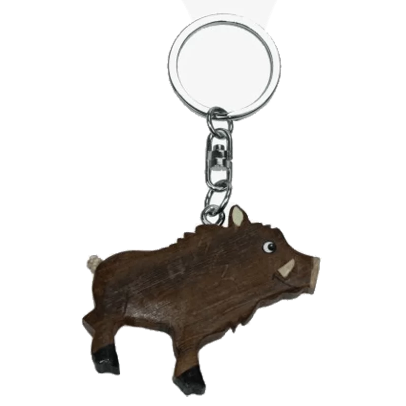 Holz-Schlüsselanhänger Wildschwein