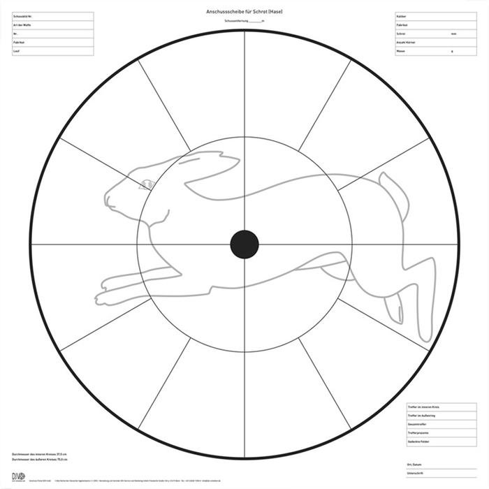 DJV-Anschussscheibe für Schrotschuss (Hase)