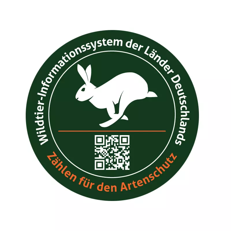 WILD-Aufkleber "Zählen für den Artenschutz" mit QR-Code