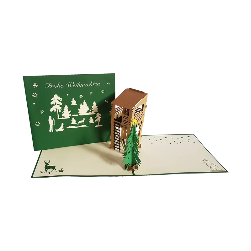 Weihnachtsedition Pop-Up Karte "Hochsitz"