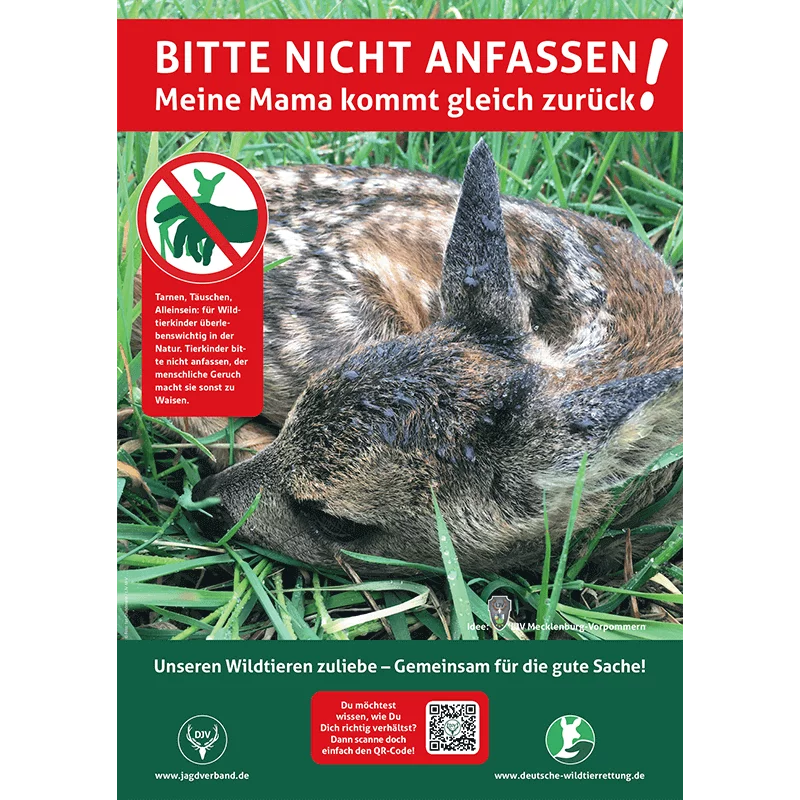 Hinweisschild Kitzrettung "Bitte nicht anfassen" A3