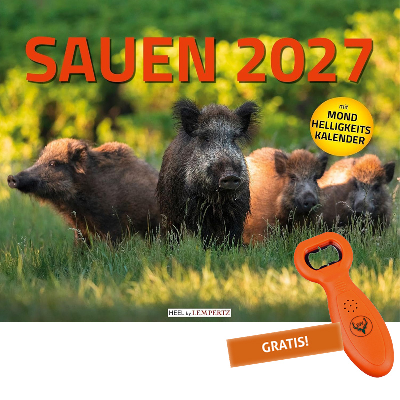 Premium-Kalender "Sauen 2027" mit Mondhelligkeitskalender (inkl. Flaschenöffner)
