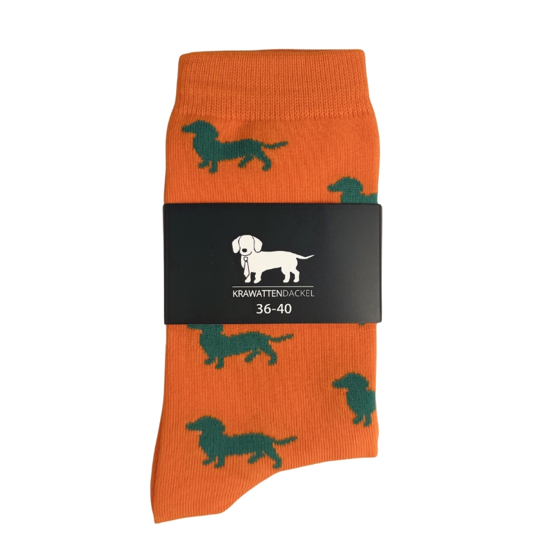 Krawattendackel Socken Dackel orange