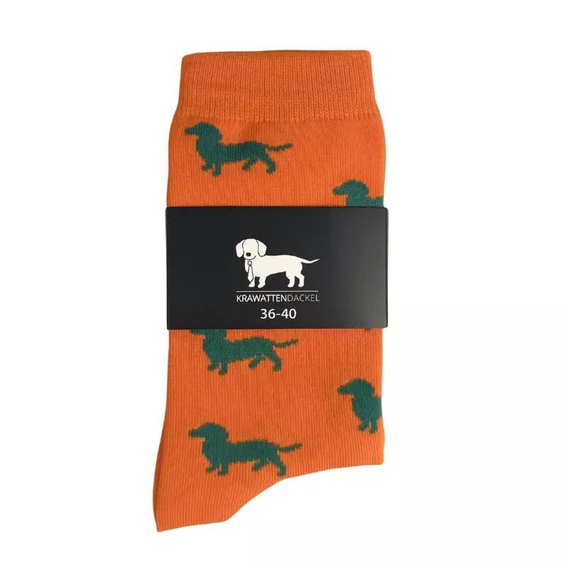 Krawattendackel Socken Dackel orange
