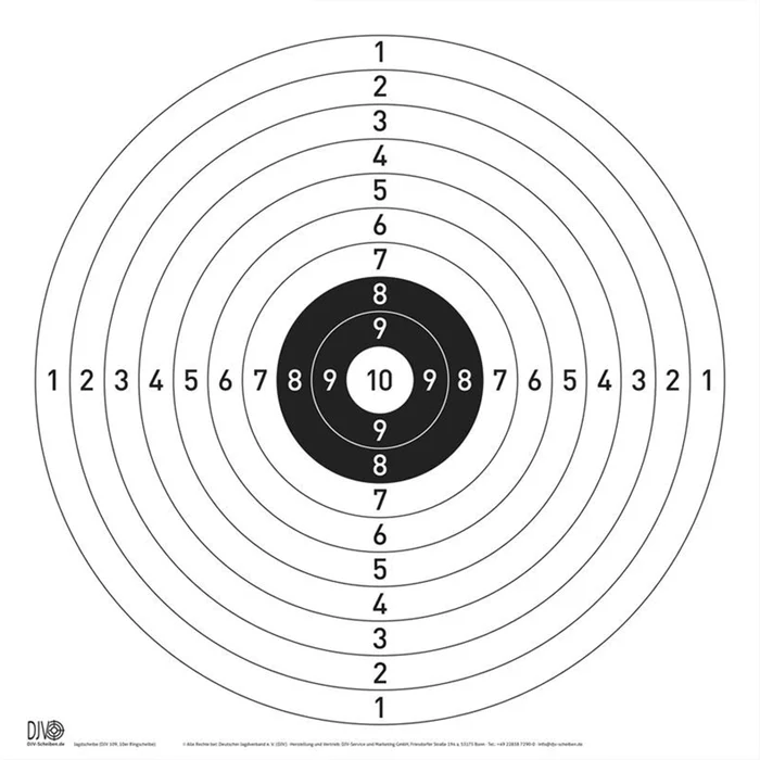 DJV-Jagdscheibe (10er-Ringscheibe, 50m)