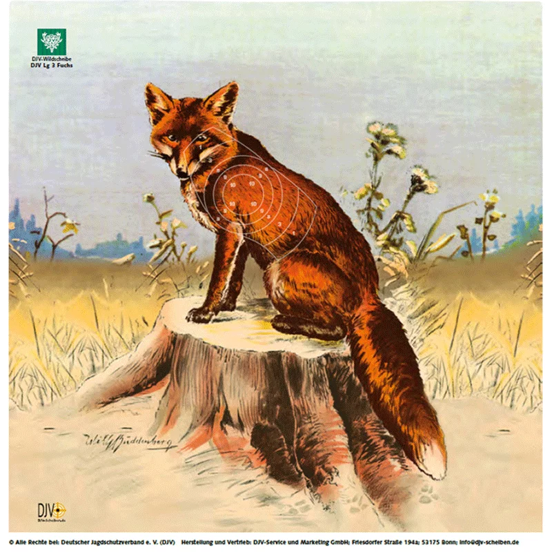 DJV-Luftgewehrscheibe Nr. 3 (Fuchs, 10m, 100 Stück)