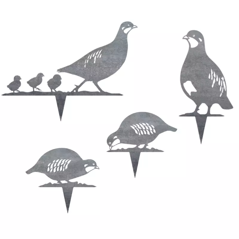 Deko-Gartenstecker Rebhuhn-Set (4-teilig)