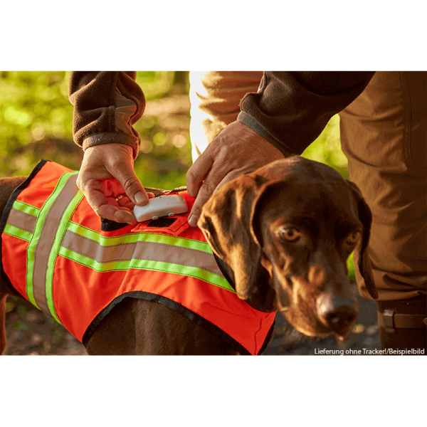 Signal-Hundeweste mit Trackerfach