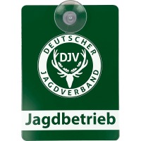 DJV-Autoschild "Jagdbetrieb" (Aluminium)