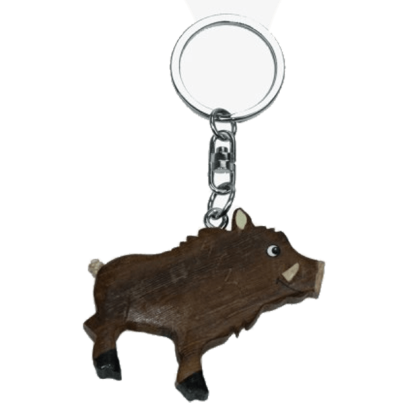 Holz-Schlüsselanhänger Wildschwein